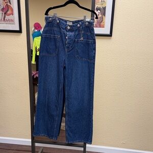 Free People Dark Blue Flare Jeans